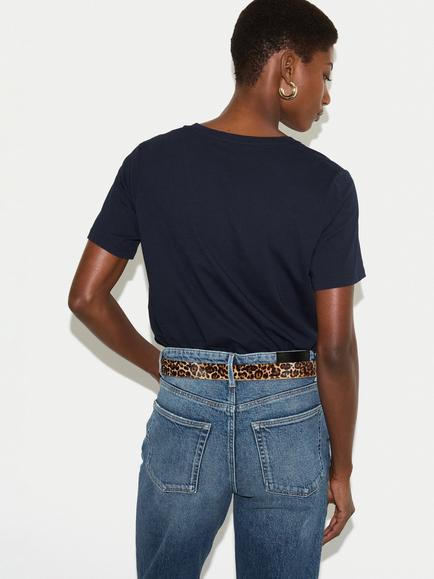 Jigsaw Supima Cotton V Neck T-Shirt - view 2, Navy
