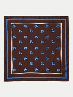 Jigsaw Geometric Rose Pure Silk Scarf, Burgundy, Burgundy