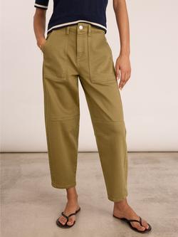 Baukjen Reece Organic Cotton Stretch Barrel Leg Cargo Jeans, Taupe - view 2, Taupe