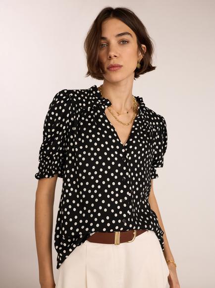 Baukjen Nolan Polka Dot Blouse, Black - view 2, Black