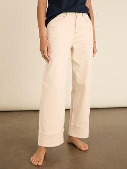 Baukjen Helen Straight Turn Up Jeans, Ecru - view 2, Ecru