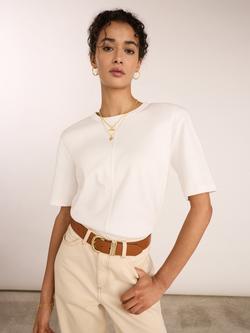 Baukjen Adeline Padded Shoulder Top, White, White