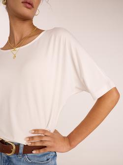Baukjen Carrie Boat Neck Relaxed T-Shirt containing LENZING™ ECOVERO™ Viscose, White - view 2, White