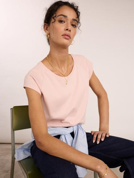 Baukjen Catherine Round Neck T-Shirt, Pink, Pink