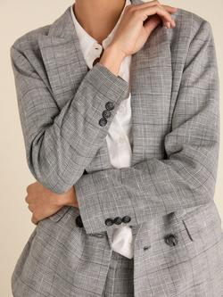 Baukjen Jude Check Linen Blend Blazer, Black/White - view 2, Black/White