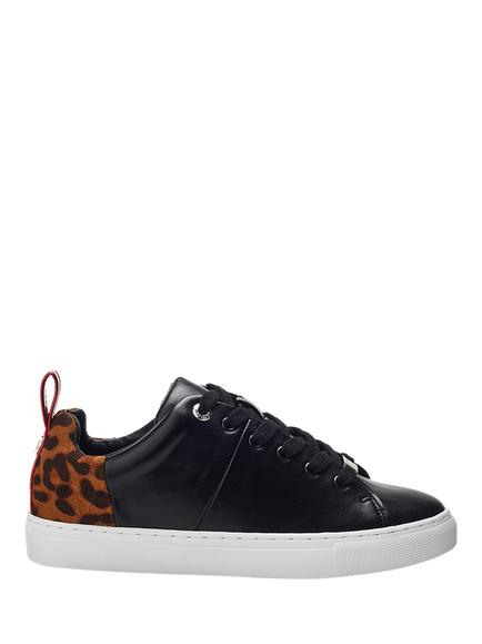 Moda in Pelle Beccles Lace Up Trainers, Black, Black