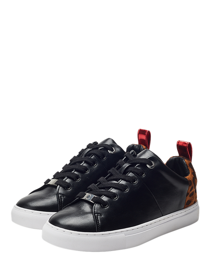 Moda in Pelle Beccles Lace Up Trainers, Black - view 2, Black