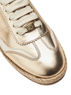 Moda in Pelle Baibe Lace Up Trainers, Gold - view 2, Gold