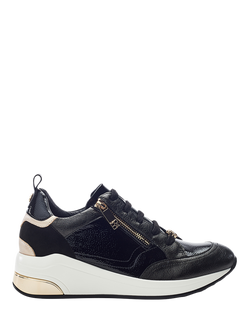 Moda in Pelle Corali Wedge Heel Zip Trainers, Black