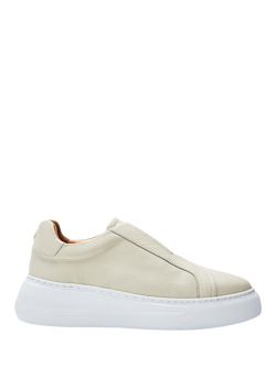 Moda in Pelle Alber Leather Laceless Trainers, Off White, Off White