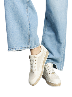 Moda in Pelle Corie Lace Up Trainers - view 2, Off White