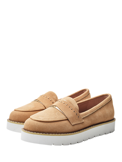 Moda in Pelle Elber Suede Loafers - view 2, Camel