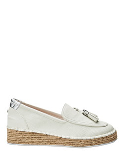 Moda in Pelle Elga Wedge Heel Espadrilles, White, White