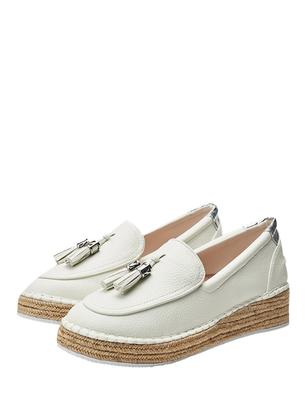 Moda in Pelle Elga Wedge Heel Espadrilles, White - view 2, White