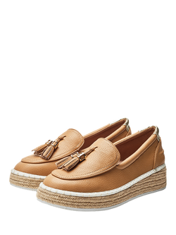 Moda in Pelle Elga Wedge Heel Espadrilles, Camel - view 2, Camel