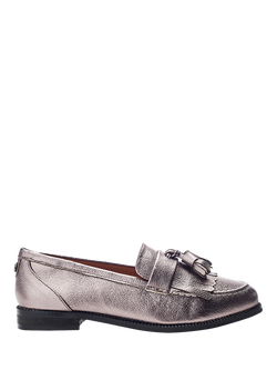 Moda in Pelle Ebara Loafers, Pewter, Pewter