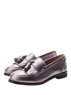 Moda in Pelle Ebara Loafers, Pewter - view 2, Pewter
