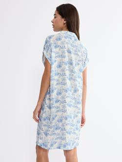 Triumph Boyfriend Fit Short Sleeve Nightdress - view 2, White/Blue