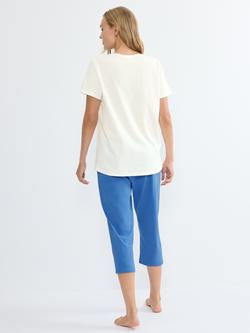 Triumph Capri Pyjama Set, Light Pink/Dark Pink - view 2, White/Blue