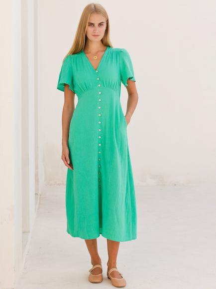 Aspiga Tessa Cotton Cheesecloth Dress, Green