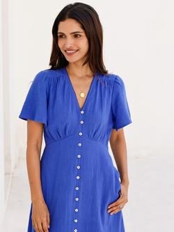 Aspiga Tessa Cotton Cheesecloth Dress - view 2, Cobalt