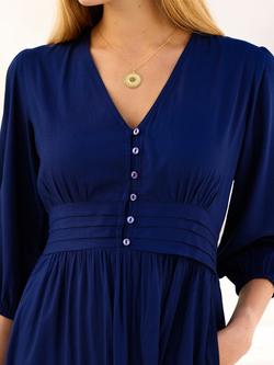 Aspiga Fit and Flare Midi Dress, Navy - view 2, Navy