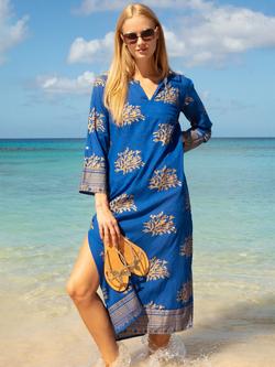 Aspiga Guadalupe Beach Maxi Dress, Cobalt/Gold, Cobalt/Gold