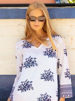 Aspiga Guadalupe Beach Maxi Dress, White/Navy - view 2, White/Navy