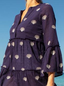 Aspiga Cristina Embroidered Kaftan - view 2, Navy/White