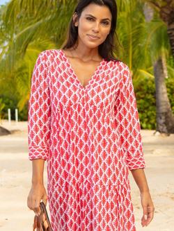 Aspiga Mykonos Floral Beach Maxi Dress - view 2, White/Red