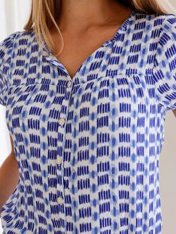 Aspiga Lisbon Crinkle Blouse - view 2, White/Blue