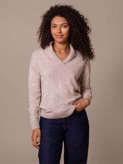 Celtic & Co. Shawl Collar Jumper, Oatmeal, Oatmeal