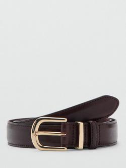Mango Pure Patent Leather Belt, Bordeaux