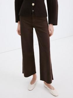 Mango High Rise Culotte Jeans, Chocolate, Chocolate
