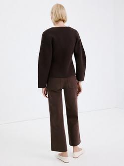 Mango High Rise Culotte Jeans, Chocolate - view 2, Chocolate