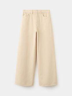 Mango High Rise Wide Leg Jeans, Vanilla, Vanilla