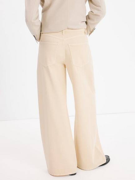 Mango High Rise Wide Leg Jeans, Vanilla - view 2, Vanilla