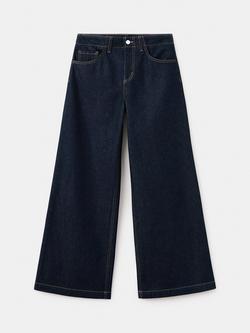 Mango Mid Rise Wide Leg Jeans, Blue, Blue