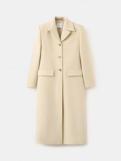 Mango Straight Wool Blend Coat, Vanilla, Vanilla