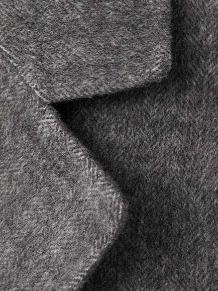 Mango Double Breasted Wool Rich Coat, Grey - view 2, Grey