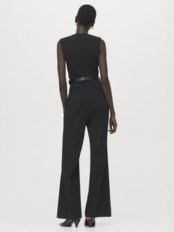 Mango Belted Sleeveless Wide Leg Jumpsuit - view 2, Black
