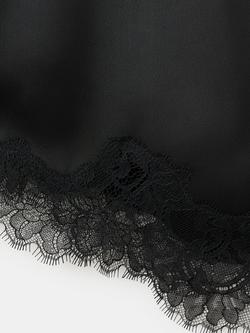 Mango Lace Trim Asymmetric Camisole Top, Black - view 2, Black