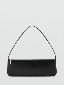 Mango Zip Up Shoulder Bag, Black, Black