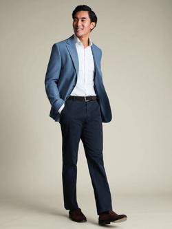 Charles Tyrwhitt Wool Blend Slim Fit Blazer, Denim Blue - view 2, Denim Blue