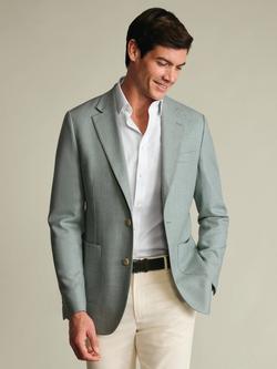Charles Tyrwhitt Wool Blend Slim Fit Blazer, Pale Teal Green, Pale Teal Green
