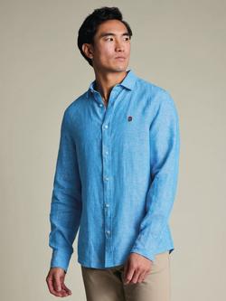 Charles Tyrwhitt Rugby Football Union Pure Linen Slim Fit Shirt, Ocean Blue