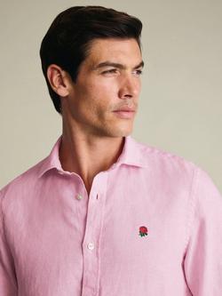 Charles Tyrwhitt Rugby Football Union Pure Linen Slim Fit Shirt - view 2, Pink