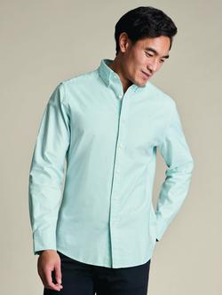 Charles Tyrwhitt Button Collar Washed Poplin Cotton Oxford Slim Fit Shirt, Aqua Green