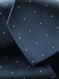 Charles Tyrwhitt Spot Slim Silk Tie - view 2, Steel Blue