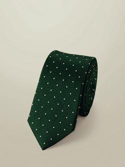 Charles Tyrwhitt Spot Slim Silk Tie, Dark Green